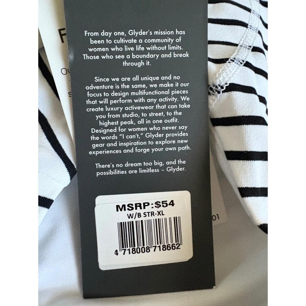 NWT Glyder Striped Activewear Set Bra Top & Leggings with Pockets Athleisure XL - Picture 9 of 13
